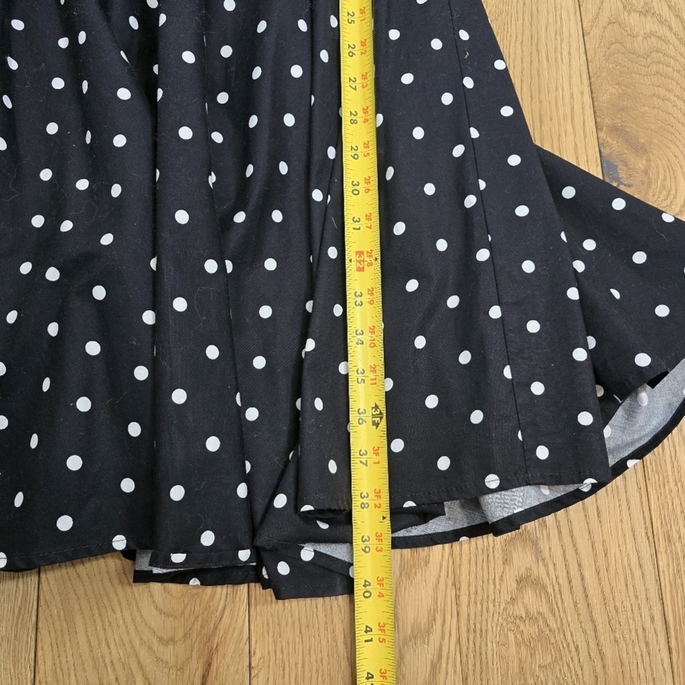 Venus Polka Dot Sleeveless Black Midi Dress Size 2 - Picture 5 of 10
